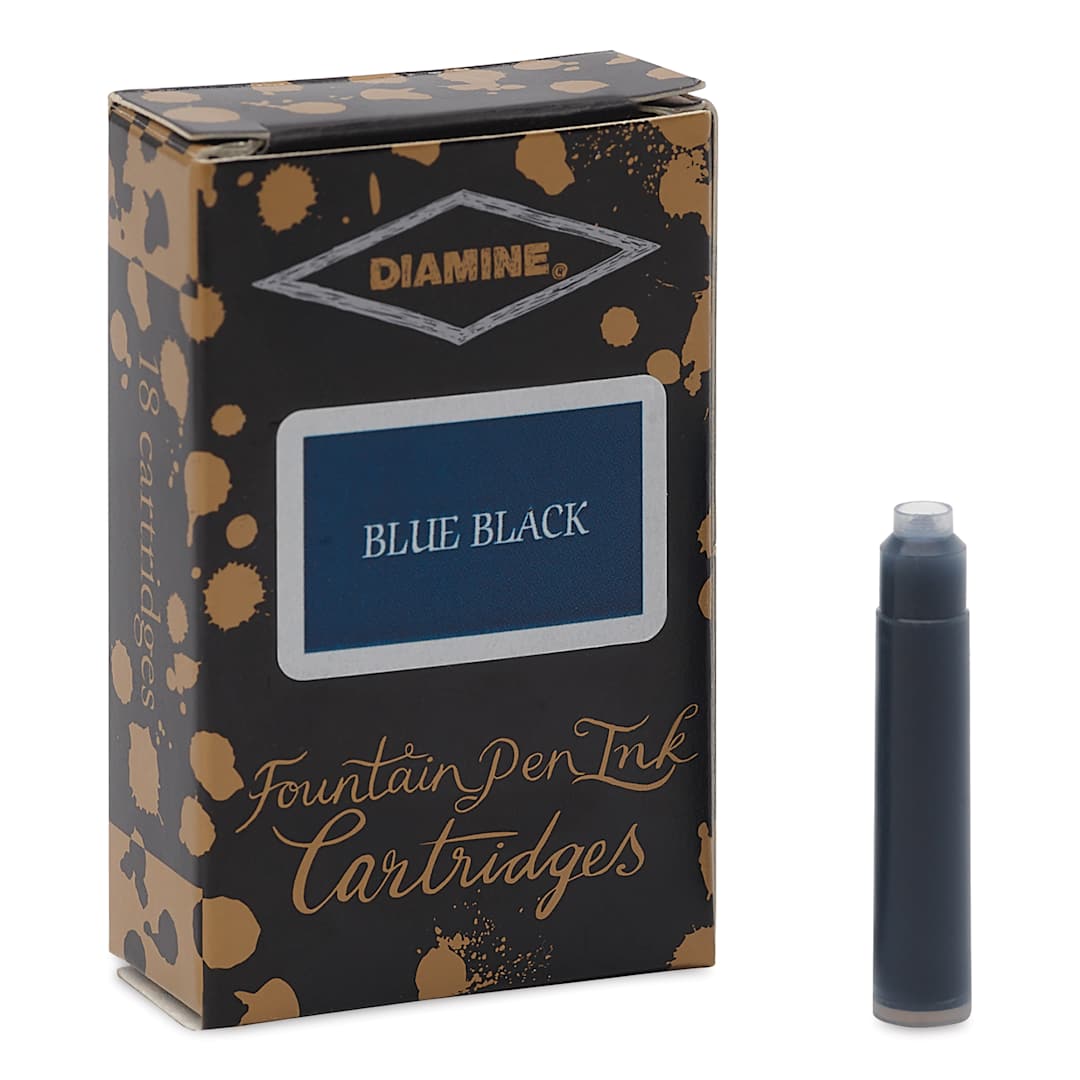 Open in modal - Diamine Ink Cartridges - Pkg of 18, Blue Black