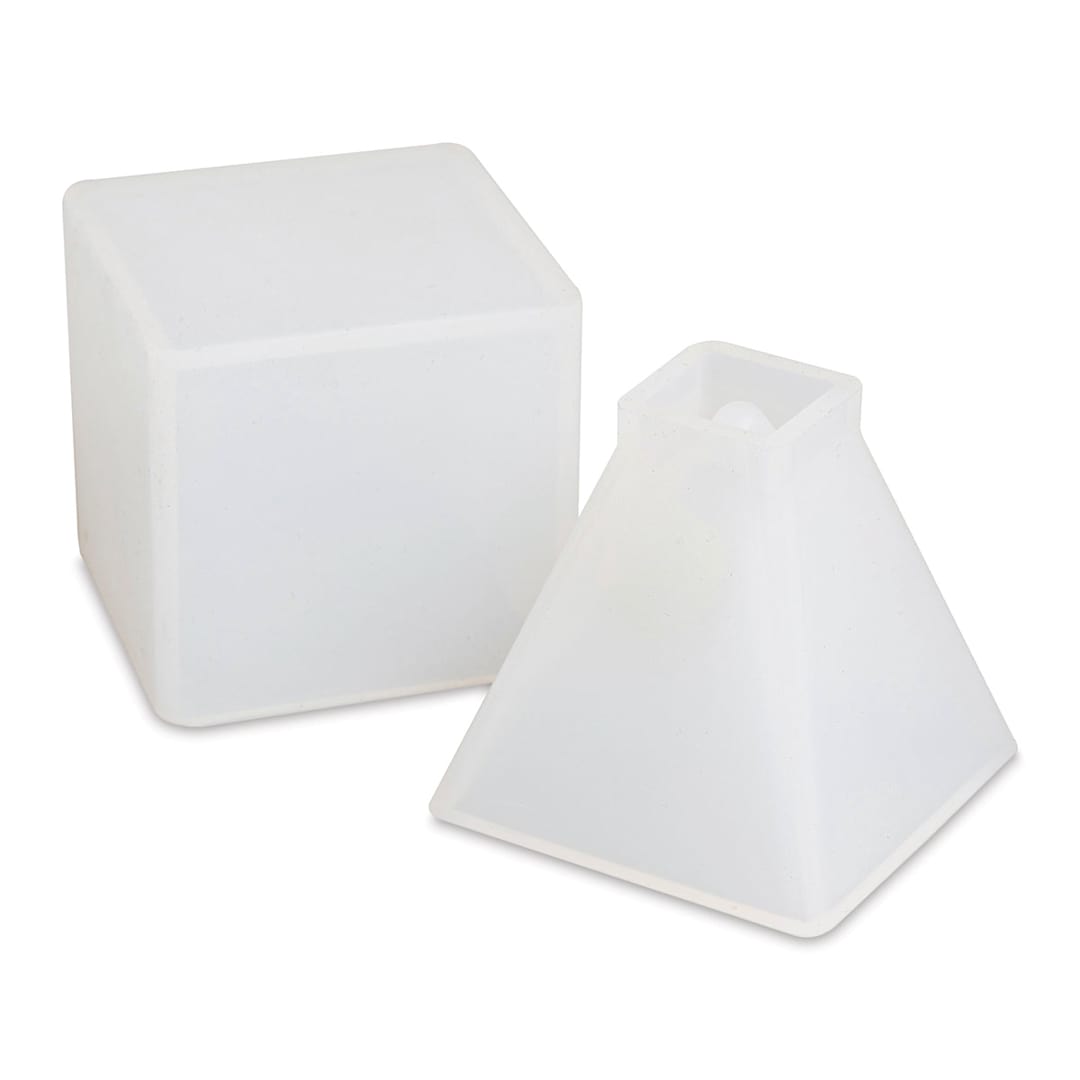 Open in modal - American Crafts Color Pour 3D Shape Silicone Molds (cube and pyramid molds)