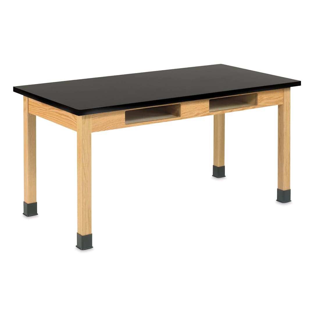 Open in modal - Compartment Lab Table, view of the epoxy top measuring 72" x 24" x 30".