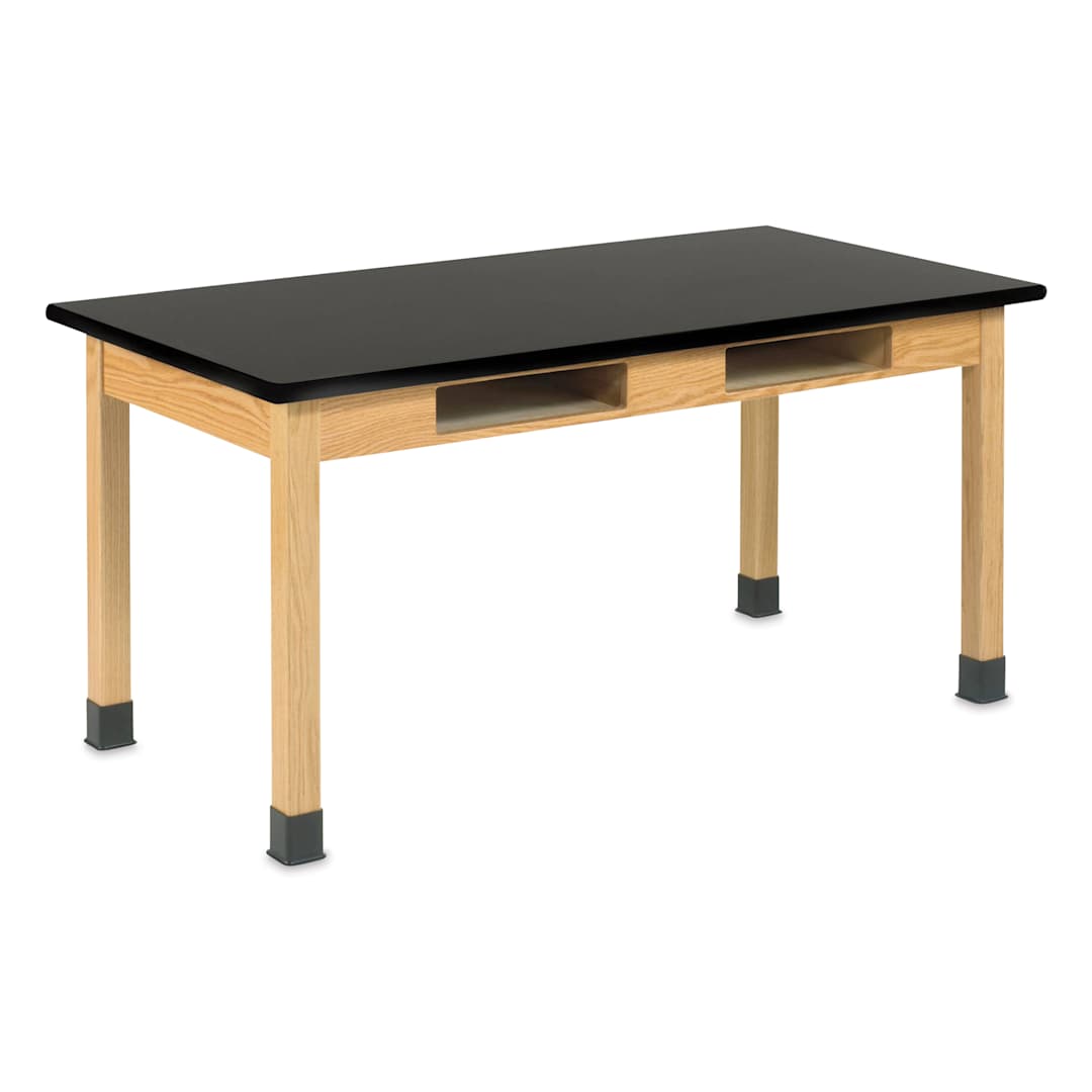 Open in modal - Compartment Lab Table, view of the high pressure laminate top measuring 72" x 24" x 30".