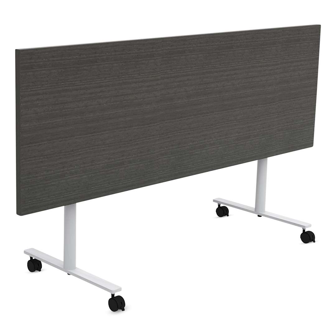 Open in modal - Safco Jurni Flip-Top Table with Casters - Asian Night, 24" x 72", top folded