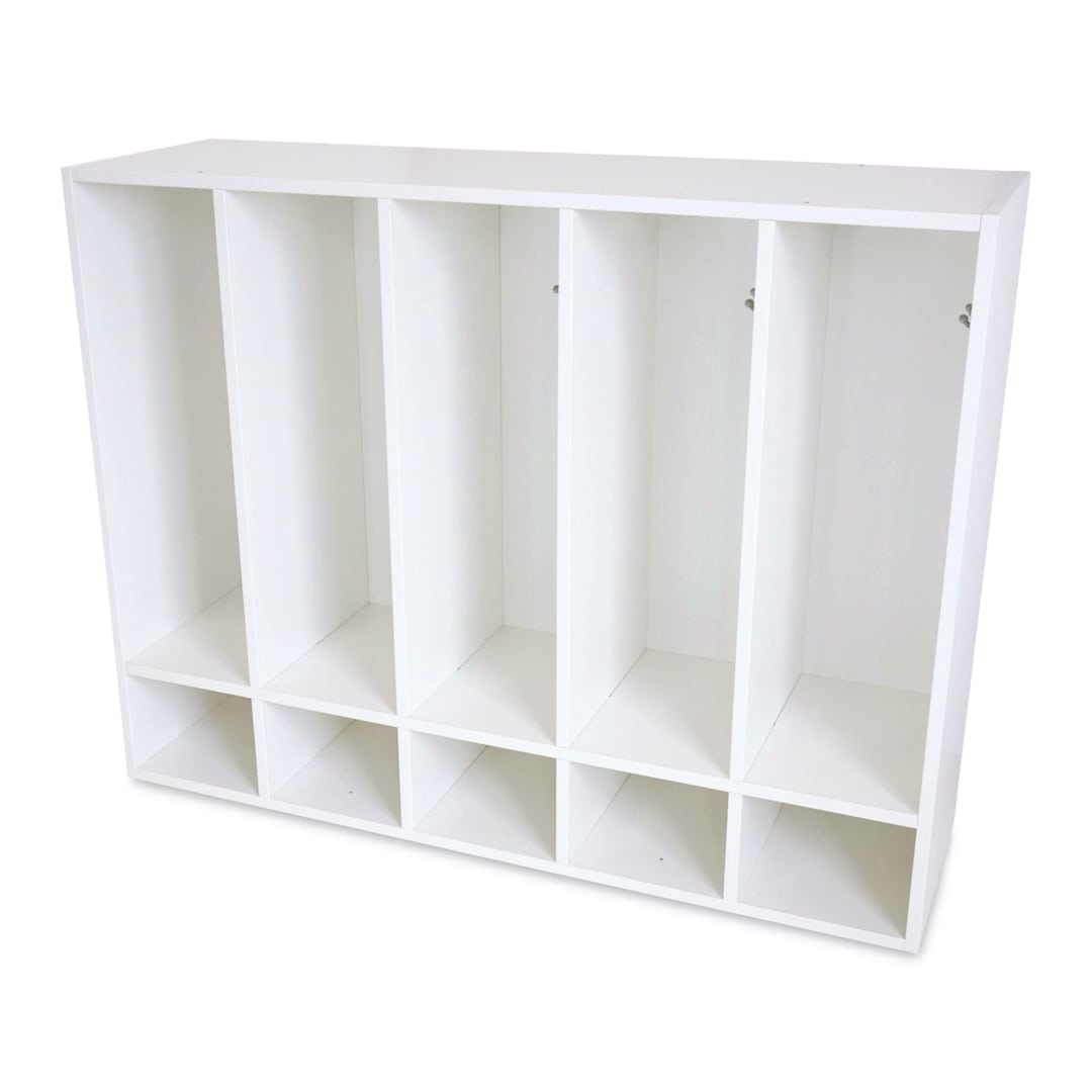 Open in modal - Whitney Brothers White Five Section Coat Locker