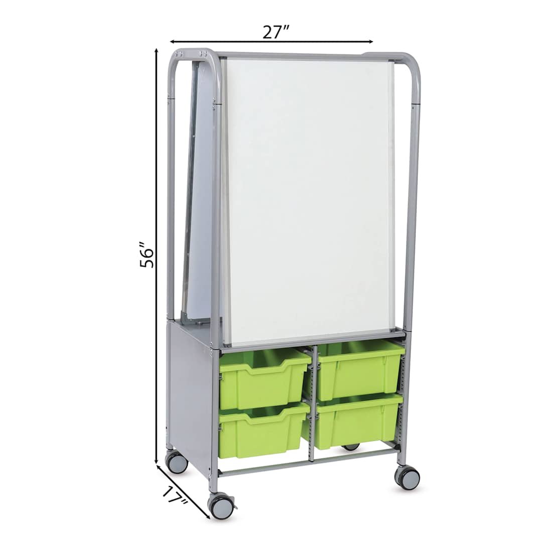 Open in modal - Gratnells MakerHub Cart - Silver with Jolly Lime