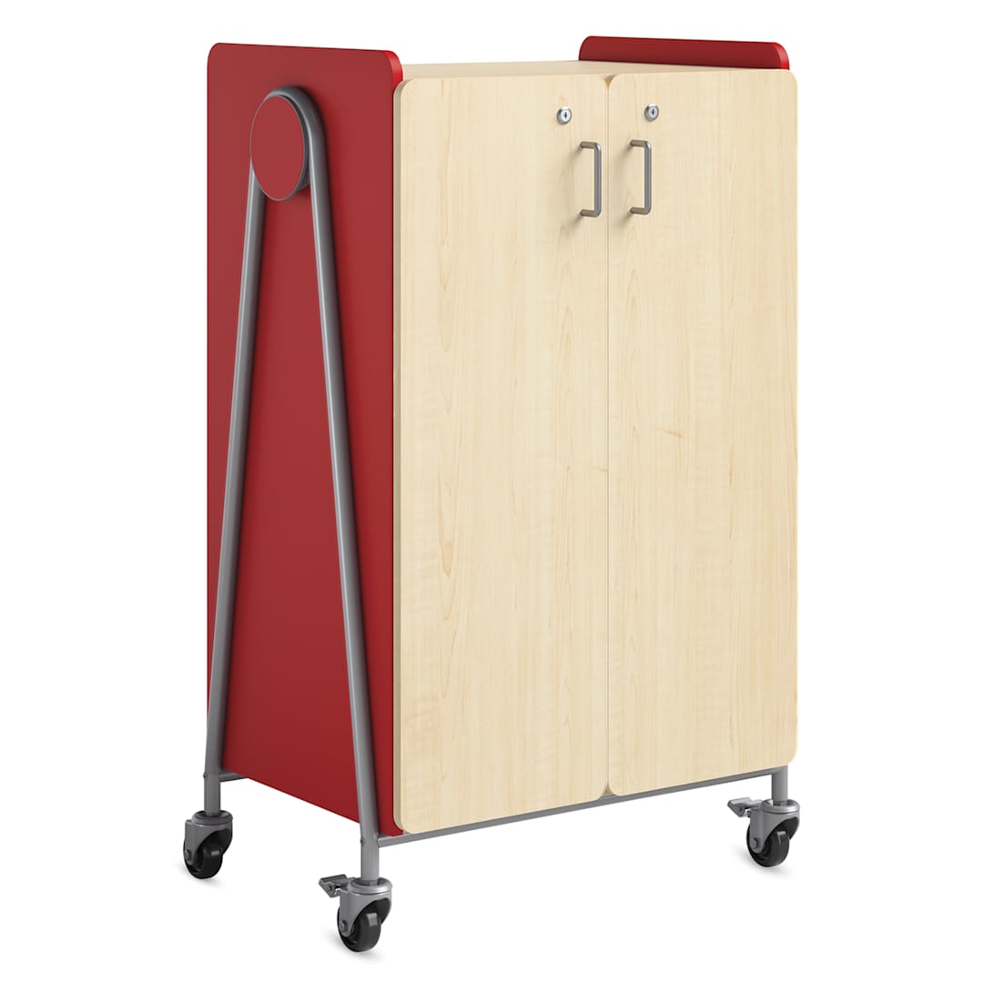 Open in modal - Safco Whiffle Typical 14 Double Storage Cart - Red