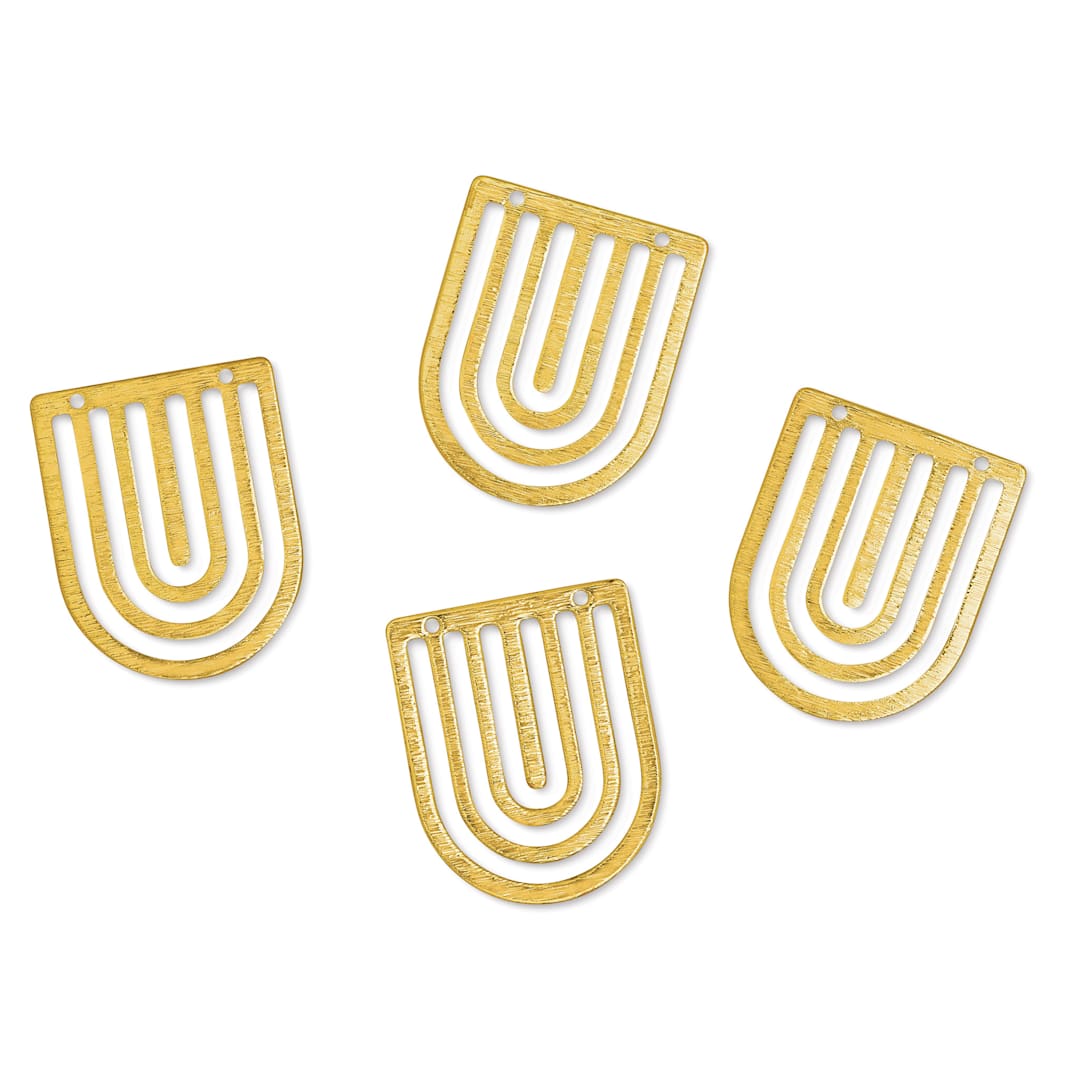 Open in modal - John Bead Beadwork Charms - Gold Rainbow, Pkg of 4