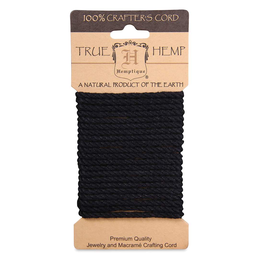 Open in modal - Hemptique Twisted Hemp Rope - Black, 4 mm, 3 m