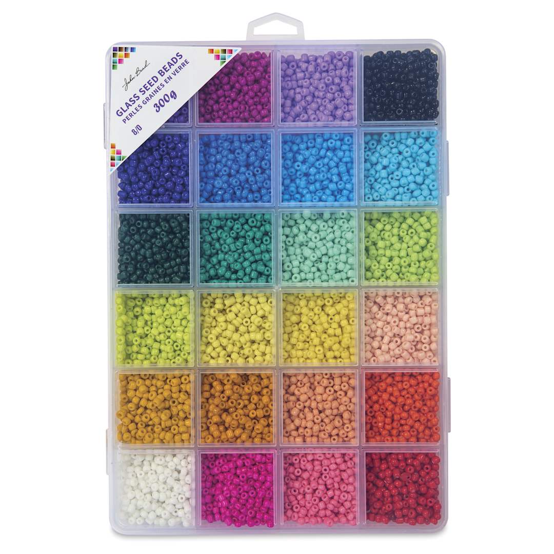 Open in modal - John Bead Color Mix Seed Bead Box - Vivid Rainbow, Set of 24