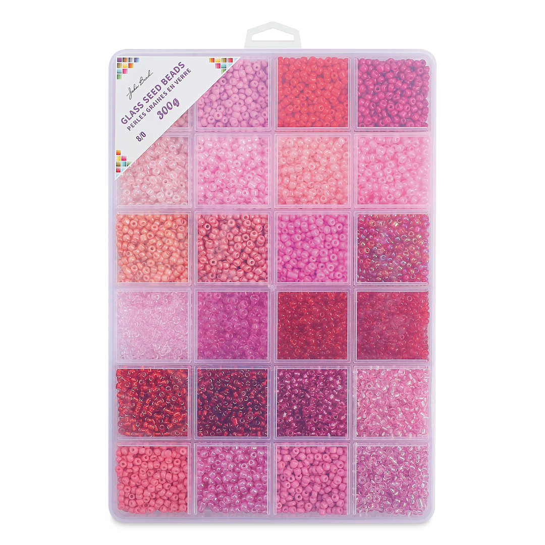 Open in modal - John Bead Color Mix Seed Bead Box - Rosy Daydream, Set of 24