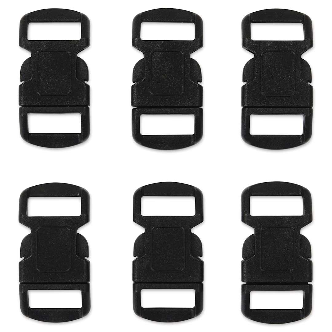 Open in modal - Pepperell Plastic Paracord Buckles - Pkg of 6, Black, 12 mm