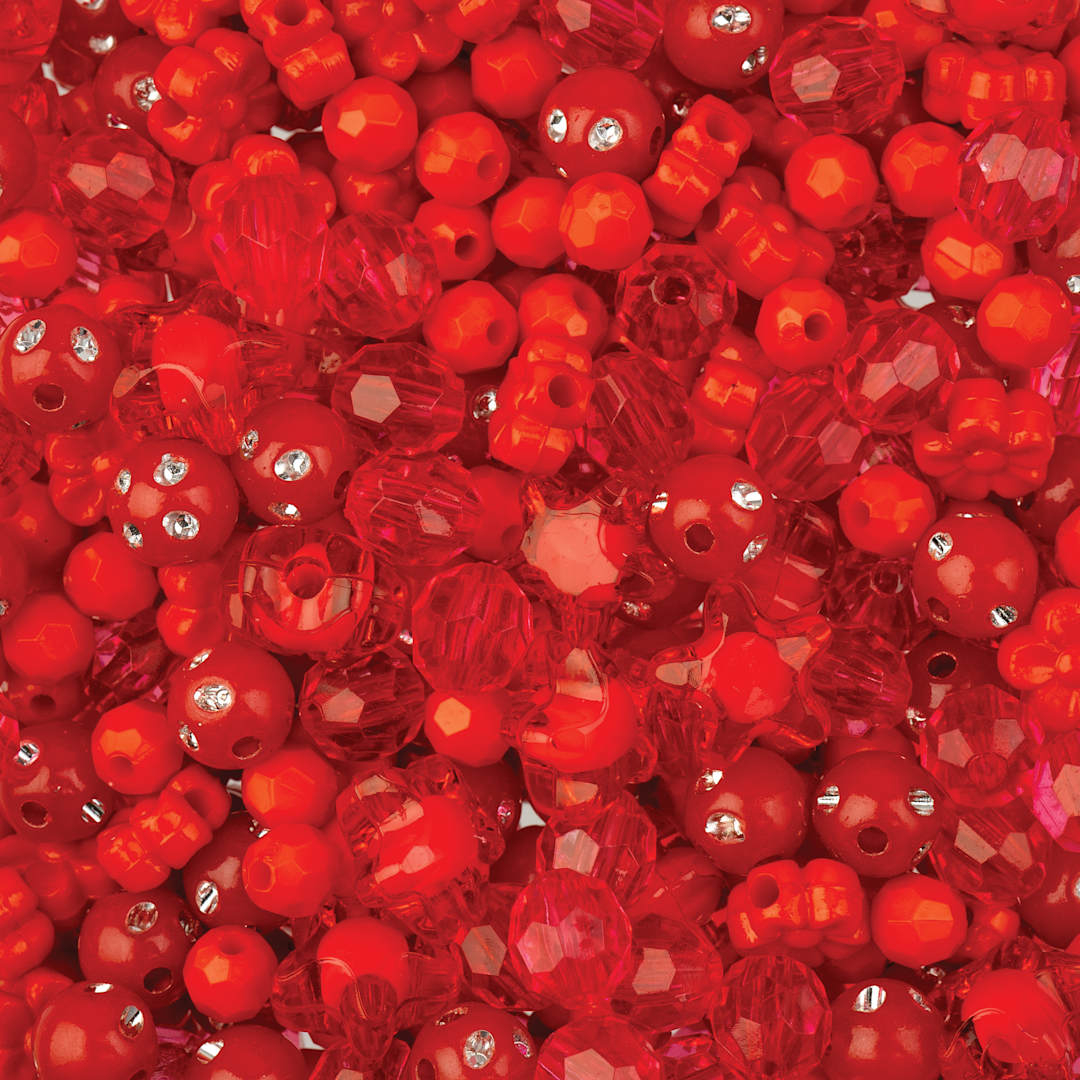 Open in modal - John Bead Craft Beads Star Mix - Red, 70 g