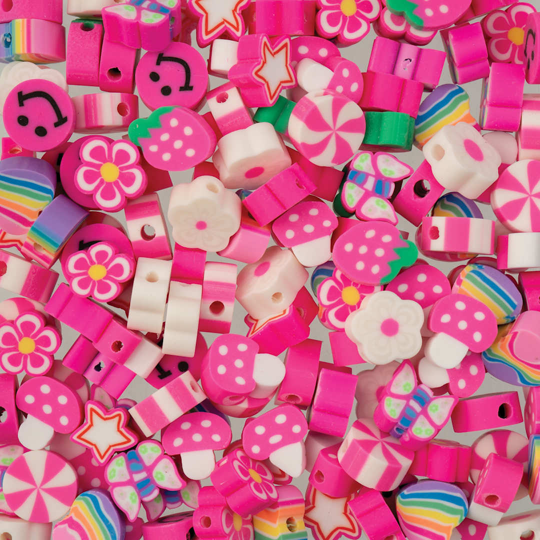 Open in modal - John Bead Craft Beads Clay Shapes - Pink