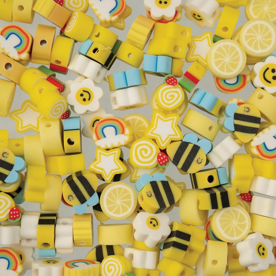 Open in modal - John Bead Craft Beads Clay Shapes - Yellow