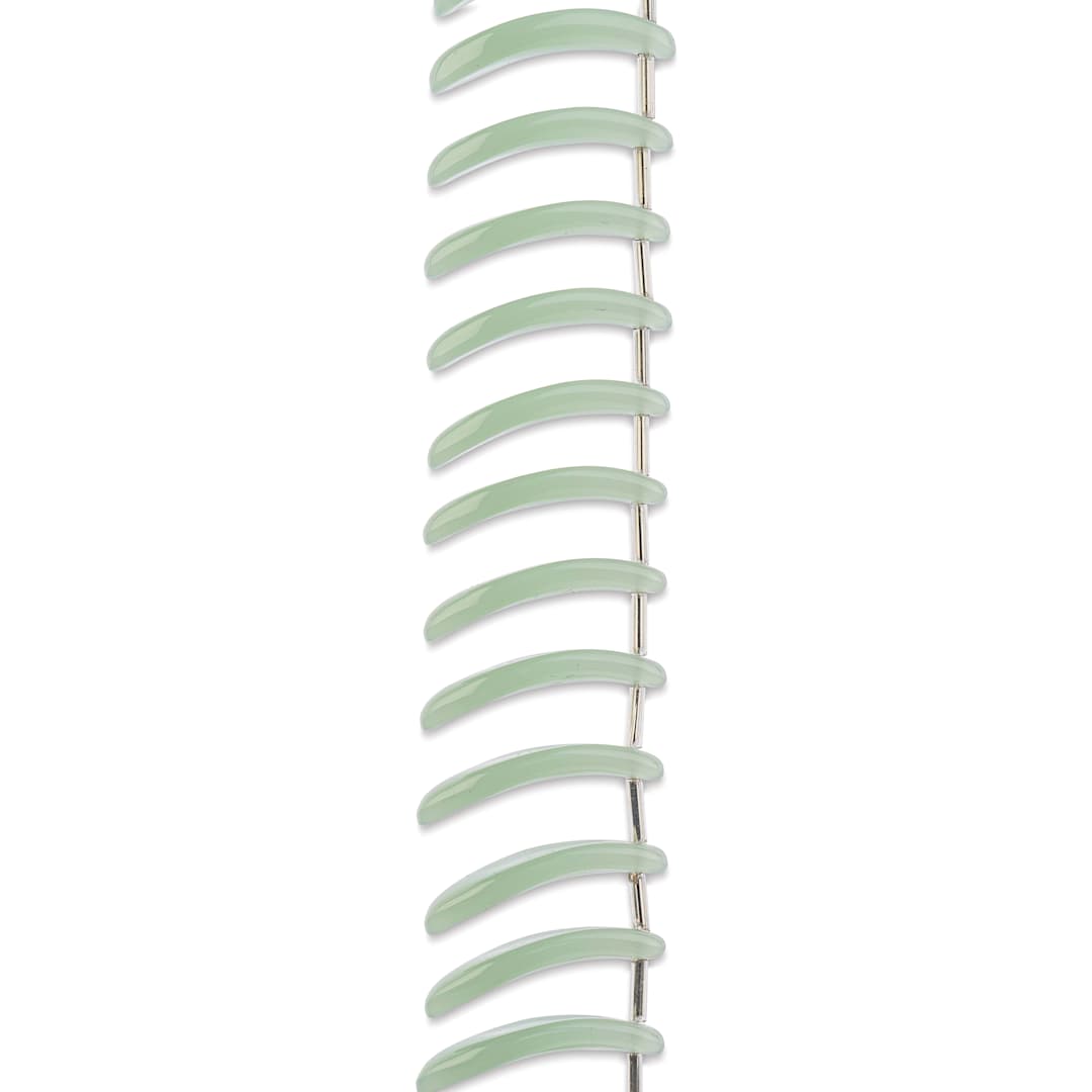 Open in modal - John Bead Crystal Lane DIY Glass Garden Bead Single Strand - Long Leaves, Opaque Green