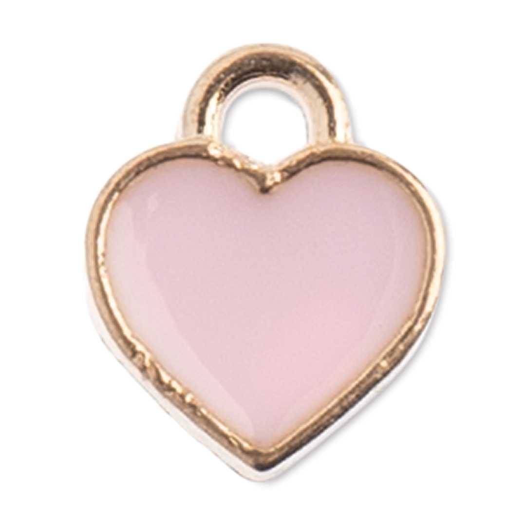 Open in modal - John Bead Sweet & Petite Enamel Charm - Small Heart, Pink showing single charm