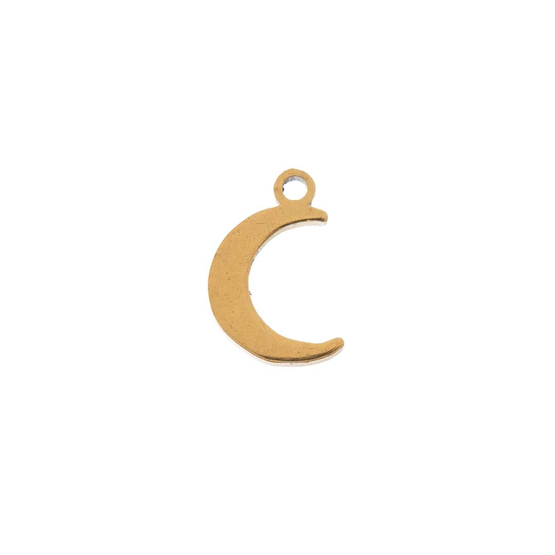 Open in modal - John Bead Sweet & Petite Metal Charms - Gold Crescent single charm