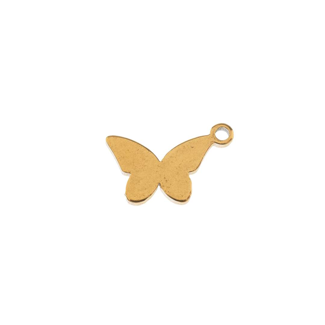 Open in modal - John Bead Sweet & Petite Metal Charms - Gold Butterflies single charm