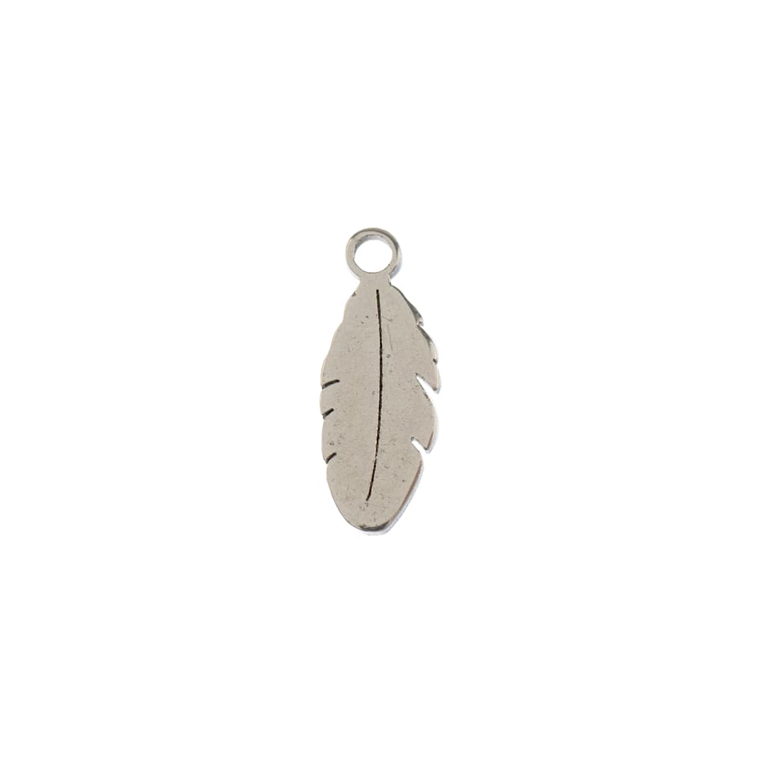 Open in modal - John Bead Sweet & Petite Metal Charms - Silver Feather single charm