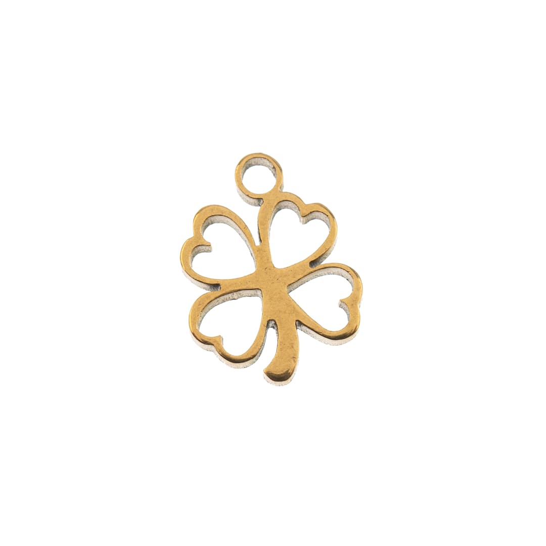 Open in modal - John Bead Sweet & Petite Metal Charms - Gold Clover single charm