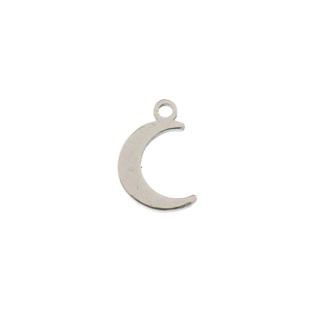 Open in modal - John Bead Sweet & Petite Metal Charms - Silver Crescent single charm