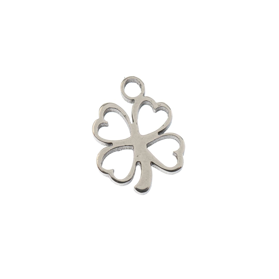 Open in modal - John Bead Sweet & Petite Metal Charms - Silver Clover single charm