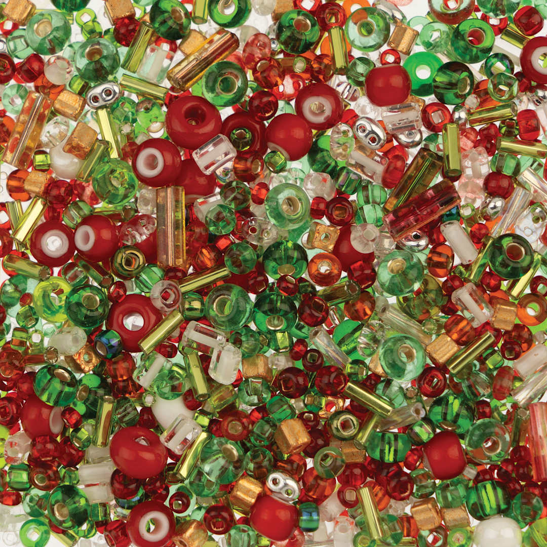 Open in modal - John Bead Bead Bar Czech Glass Bead Assortment - Christmas, 50 g