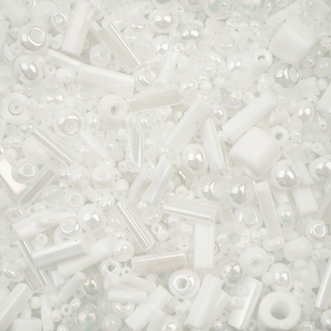 Open in modal - John Bead Bead Bar Czech Glass Bead Assortment - White, 50 g