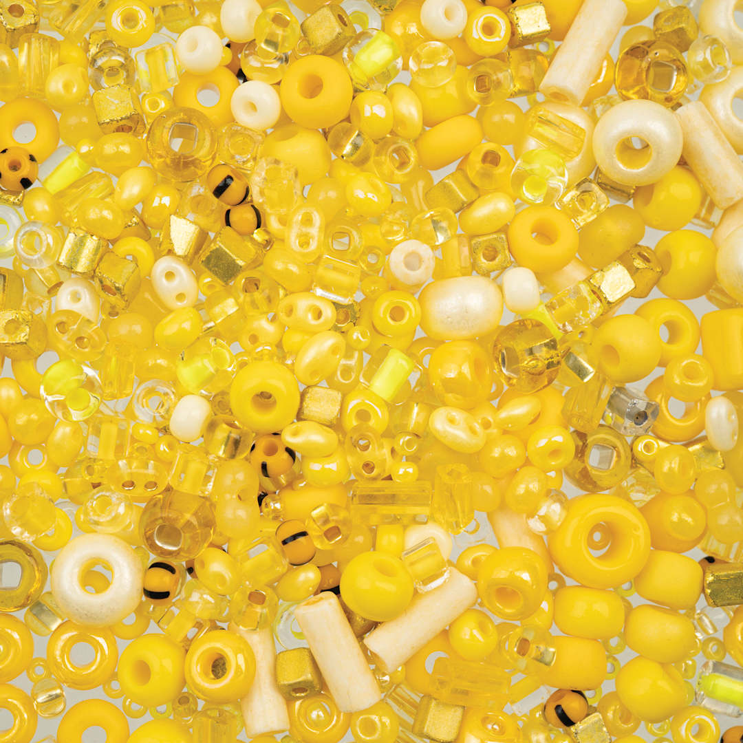 Open in modal - John Bead Bead Bar Czech Glass Bead Assortment - Yellow, 50 g