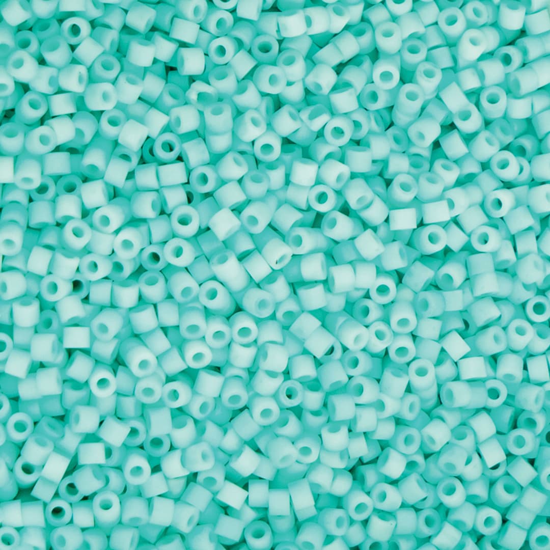Open in modal - John Bead Cylin 11/0 Matte Macaron Cylindrical Seed Beads - Green Turquoise