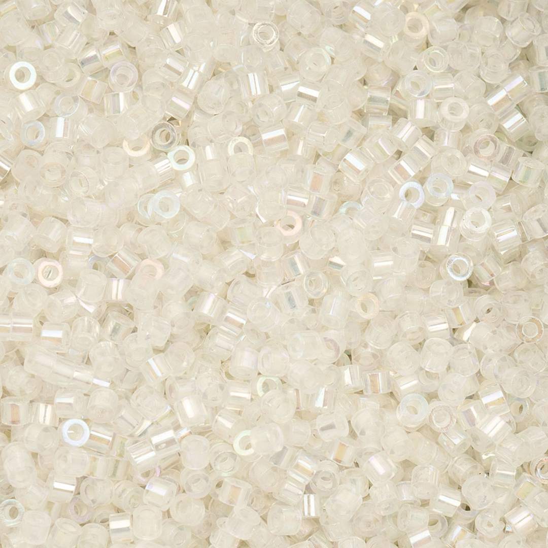 Open in modal - John Bead Cylin 11/0 Glow in the Dark Cylindrical Seed Beads - White to Sky AB, 25g