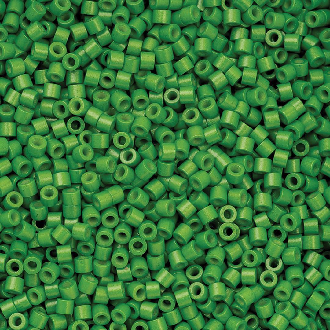 Open in modal - John Bead Cylin 11/0 Cylindrical Seed Beads - Grass Green Opaque