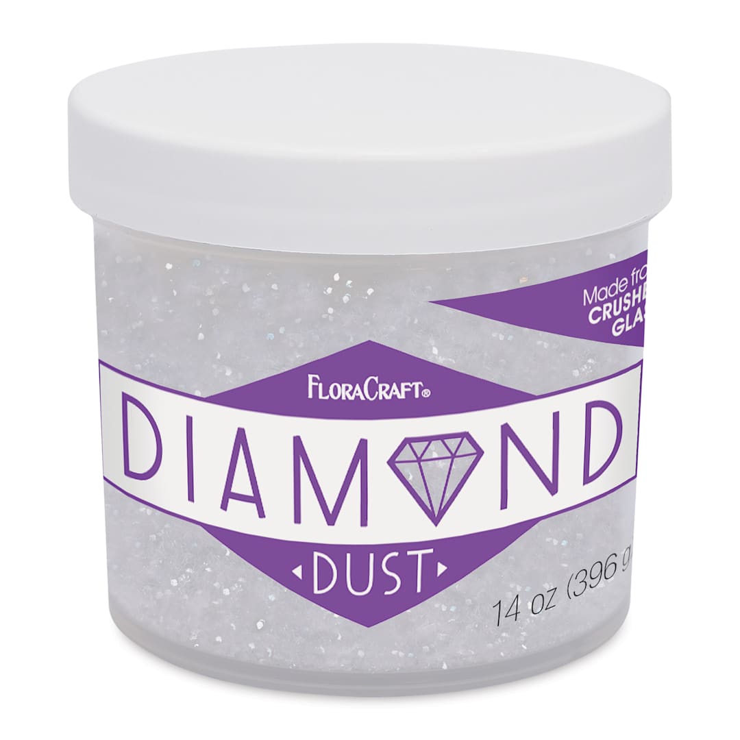 Open in modal - FloraCraft Diamond Dust Crushed Glass Glitter - 14 oz Jar