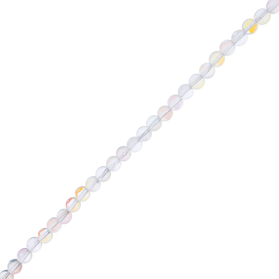 Open in modal - John Bead Crystal Lane DIY Glow in the Dark Round Bead Strand - Crystal AB, 7 in