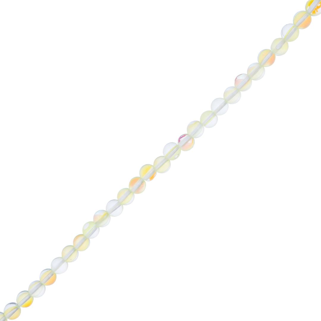 Open in modal - John Bead Crystal Lane DIY Glow in the Dark Round Bead Strand - Yellow AB, 7 in