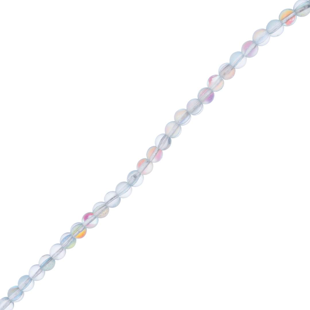 Open in modal - John Bead Crystal Lane DIY Glow in the Dark Round Bead Strand - Light Blue AB, 7 in