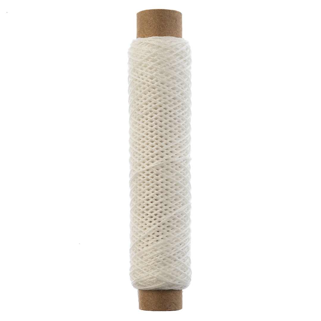 Open in modal - Gudebrod Waxed Polyester Thread - White, 25 yd Spool