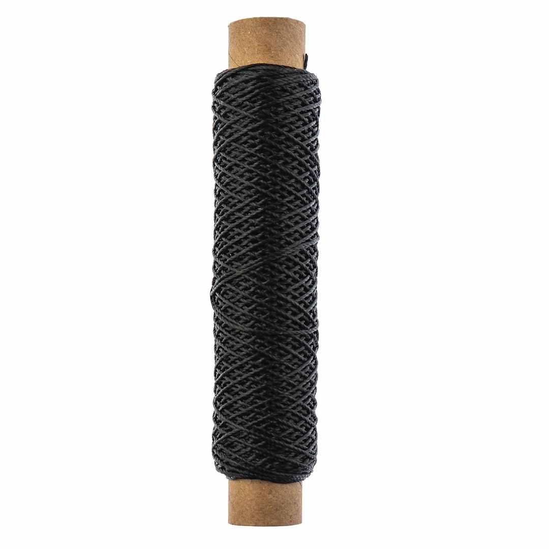 Open in modal - Gudebrod Waxed Polyester Thread - Black, 25 yd Spool