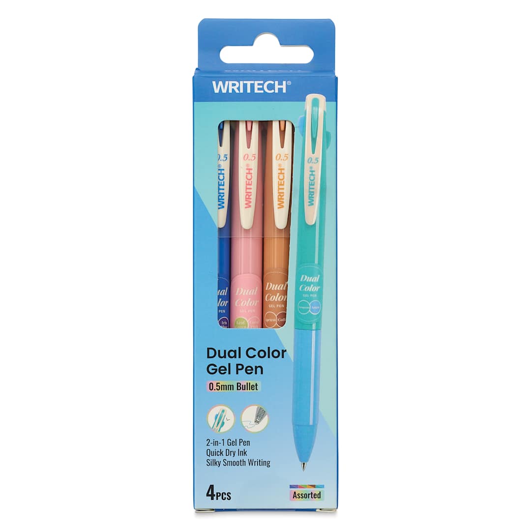 Open in modal - Writech Dual Color Gel Pens - Set of 4, Assorted No. 2