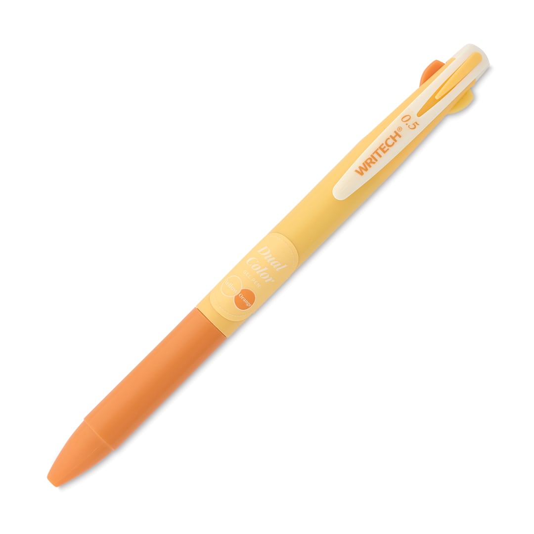 Open in modal - Writech Dual Color Gel Pen - Yellow/Orange