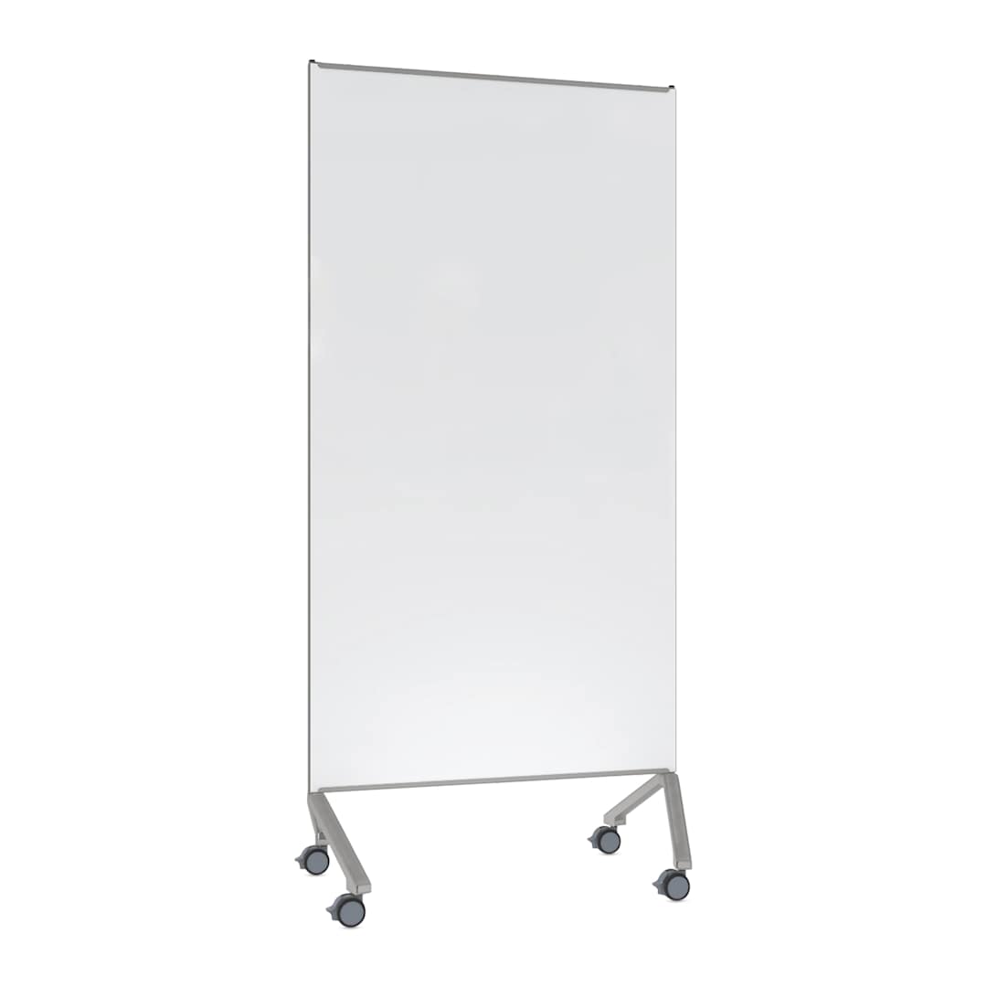 Open in modal - Ghent Pointe Mobile Glassboard - White/Silver, 36" x 77"