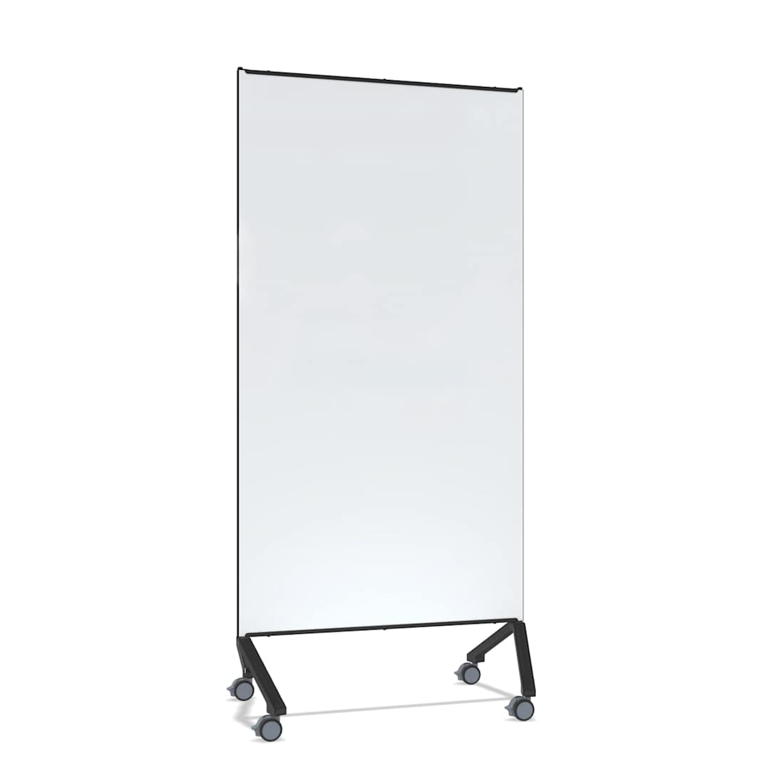 Open in modal - Ghent Pointe Mobile Glassboard - White/Black, 36" x 77"
