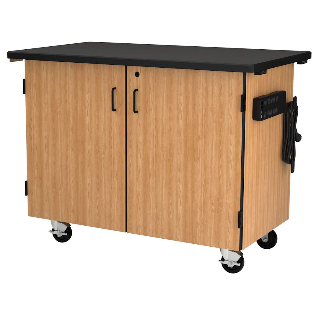 Open in modal - NPS Mobile Storage Cabinet - Cart with Shelves, front of cart