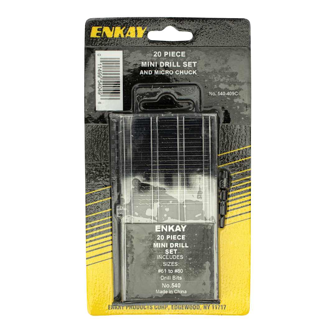 Open in modal - Enkay Mini Drill and Micro Chuck Set - Set of 20 front of packaging