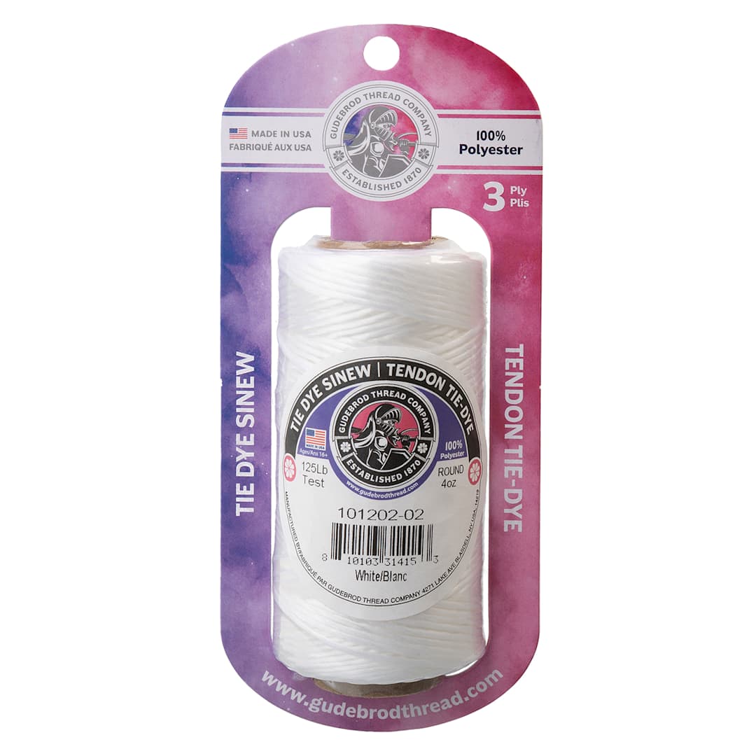 Open in modal - Gudebrod Tie-Dye Cord - White, 4 oz Spool front of packaging