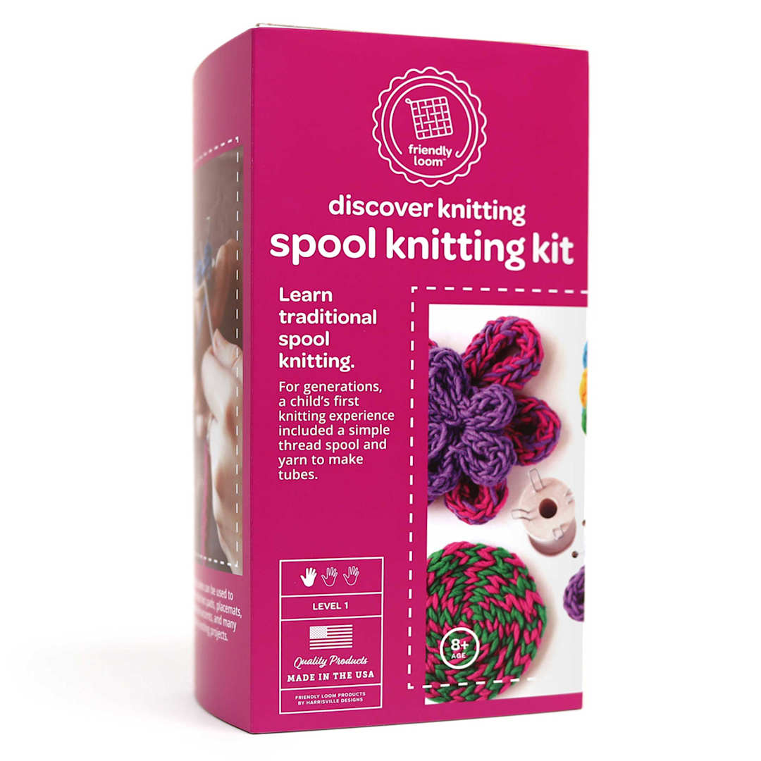 Open in modal - Friendly Loom Discover Knitting Spool Kit front of packaging