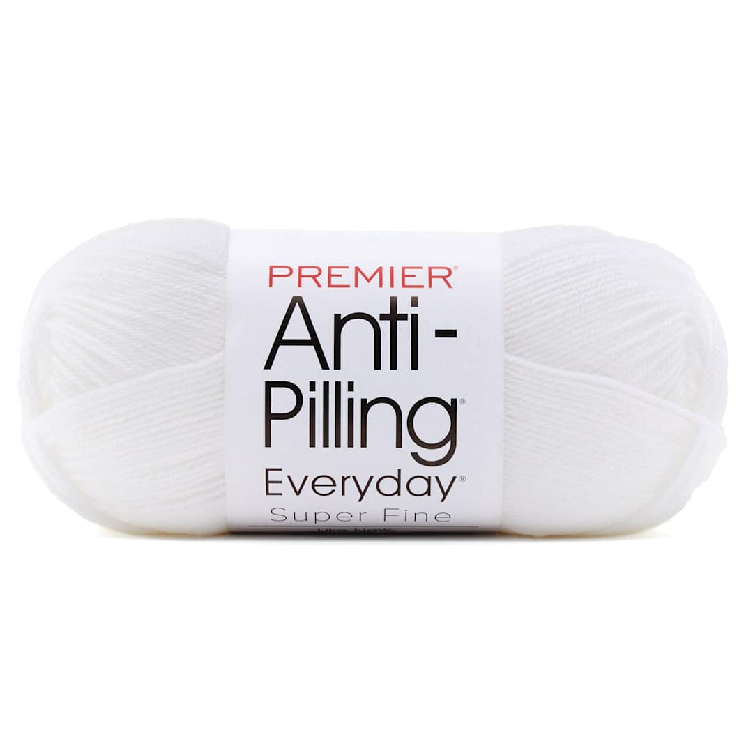 Open in modal - Premier Yarns Anti-Pilling Everyday Super Fine Yarn - Snow White, 437 yds