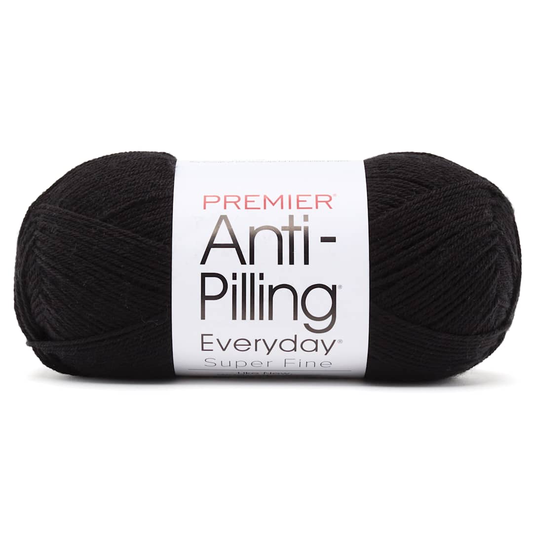 Open in modal - Premier Yarns Anti-Pilling Everyday Super Fine Yarn - Black, 437 yds