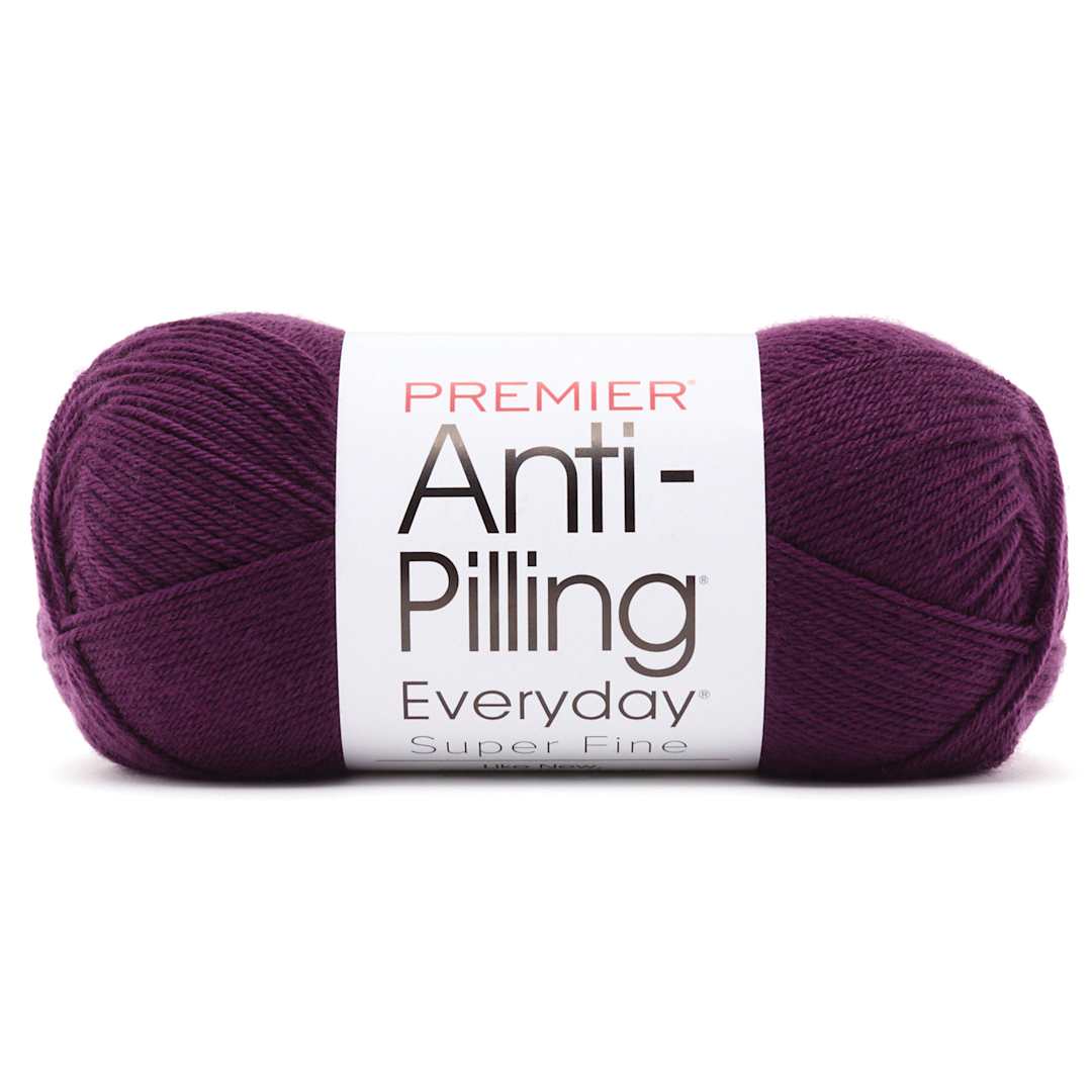 Open in modal - Premier Yarns Anti-Pilling Everyday Super Fine Yarn - Aubergine, 437 yds