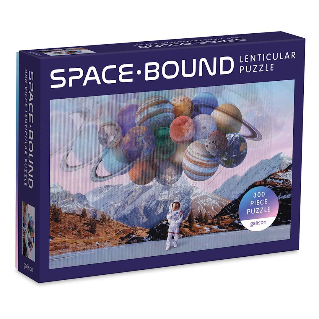 Open in modal - Galison Space Bound 300 Piece Lenticular Puzzle, Front Of Box