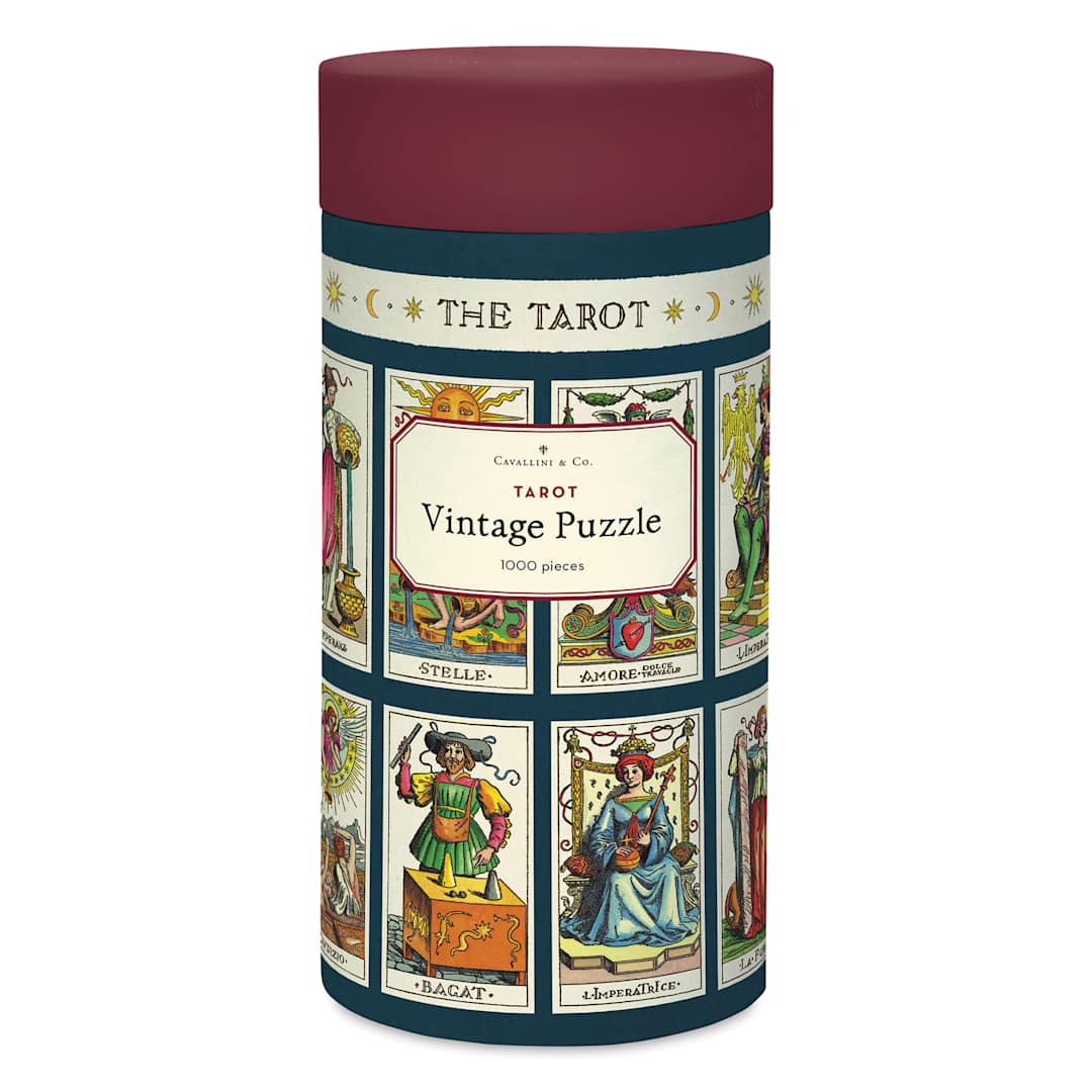 Open in modal - Cavallini Vintage Tarot 1,000 Piece Puzzle front of packaging