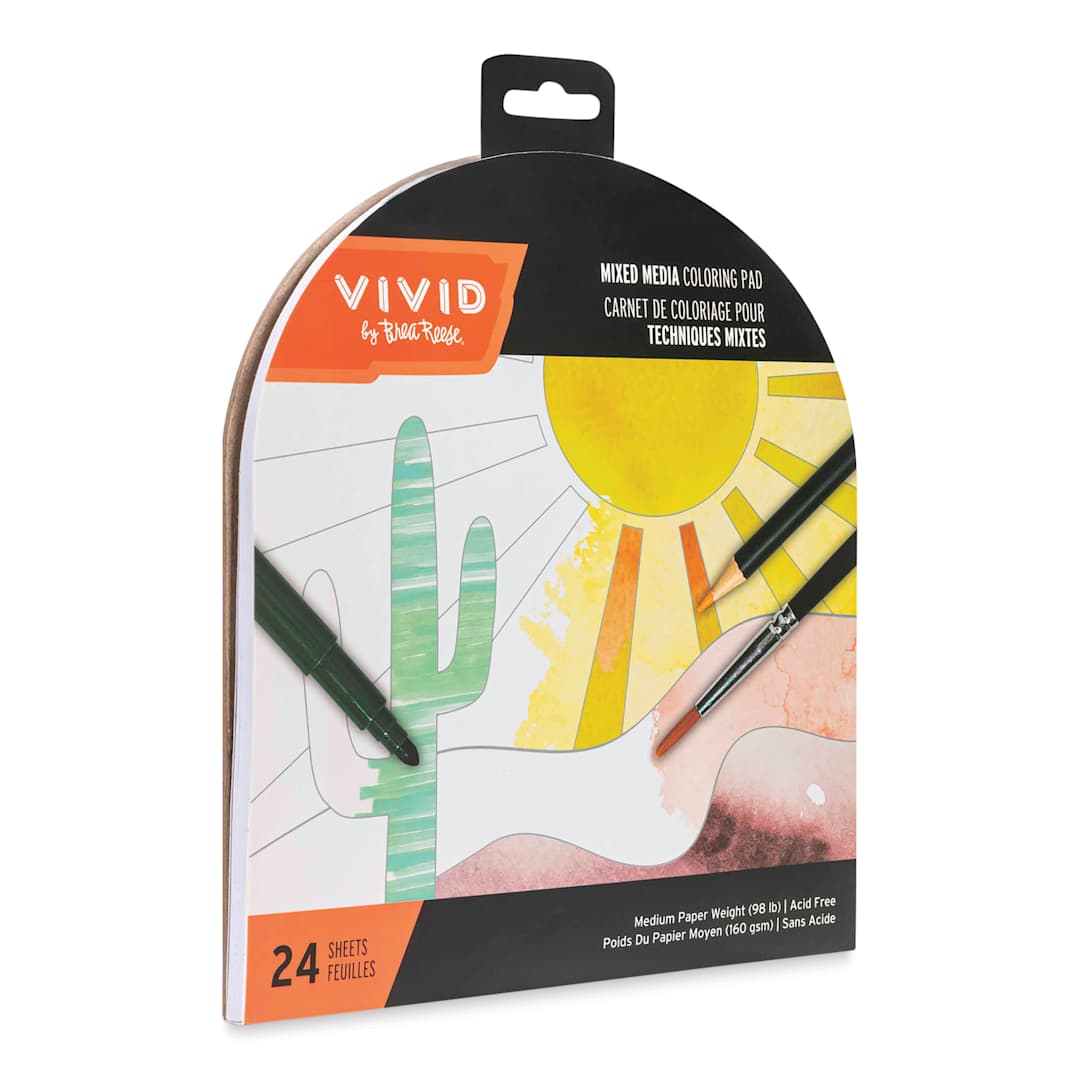 Open in modal - Brea Reese Vivid Mixed Media Coloring Pad - Boho, 7.6" x 9.4"